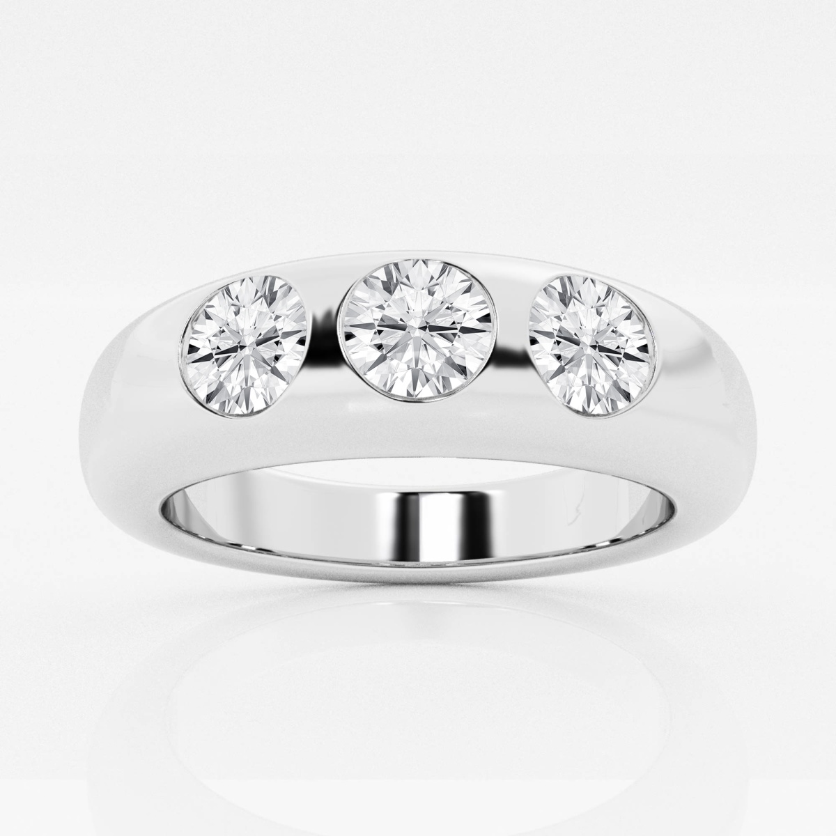 näas 1 ctw Round Lab Grown Diamond Domed Bezel Stackable Ring